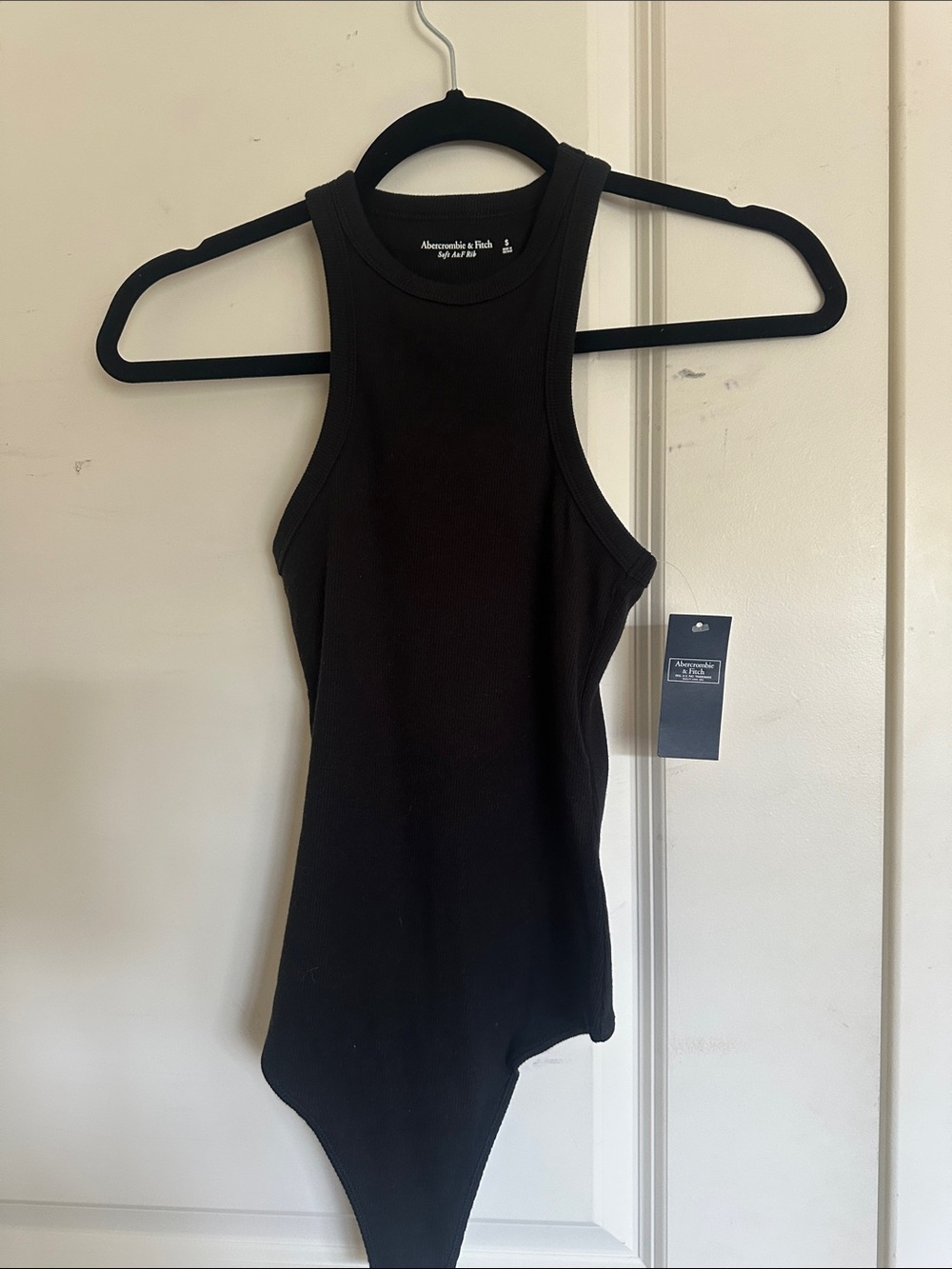 Abercrombie & Fitch Black Ribbed High-Neck Bodysuit